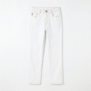 Jeans Rectos Mujer Blanco Talle Regular
