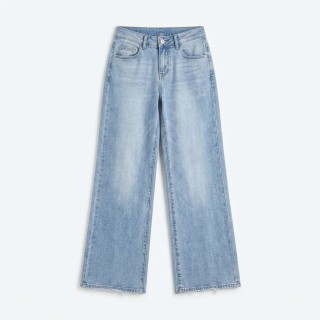 Jeans Wide Leg Mujer Azul Claro Low Waist