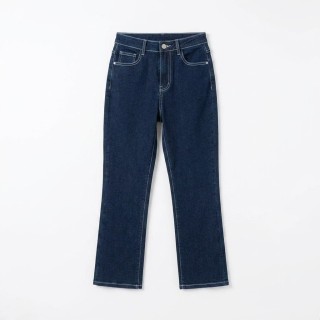 Jeans Cropped Flare Mujer Azul Oscuro