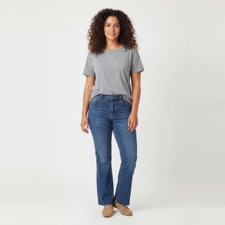 Jeans Flare Mujer Azul Medio Cintura Alta