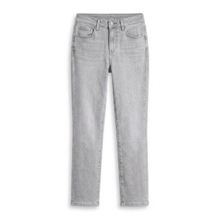 Jeans Rectos Mujer Gris Claro Slim