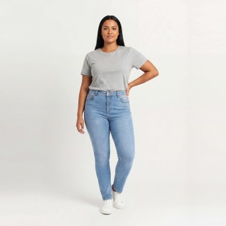 Jeans Skinny Push-Up Azul Claro Mujer