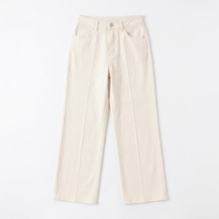 Pantalón Wide Leg Crema Mujer Cintura Alta
