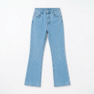 Jeans Wide Leg Azul Claro Mujer Cintura Alta