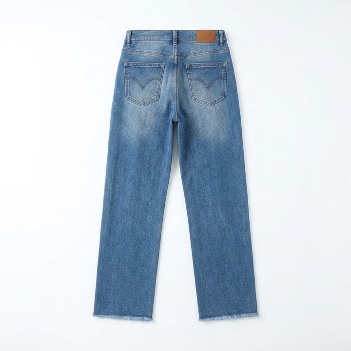 Jeans Wide Leg Talla Grande Azul Lavado Mujer