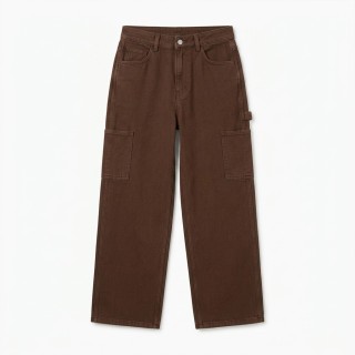Pantalón Wide Leg Marrón Oscuro Mujer