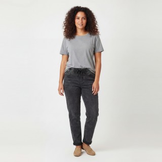 Jeans Mom Talla Grande Gris Mujer