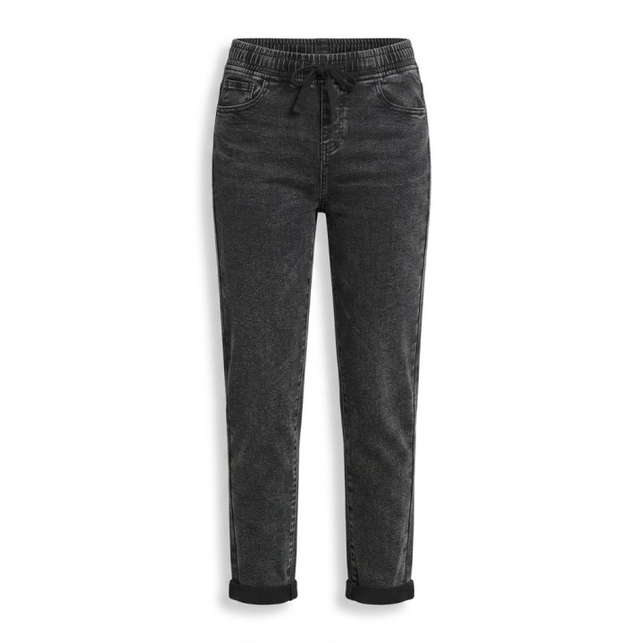 Jeans Mom Talla Grande Gris Mujer