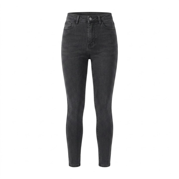Jeans Skinny Gris Oscuro Mujer