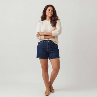 Shorts Vaqueros Azul Marino Mujer Cintura Alta