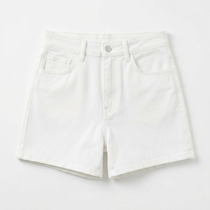 Shorts Vaqueros Blancos Mujer Cintura Alta