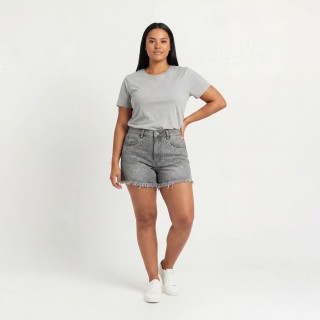 Shorts Vaqueros Grises con Strass Mujer