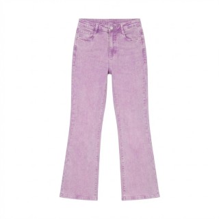 Jeans Rectos Mujer Lila Lavado Piedra