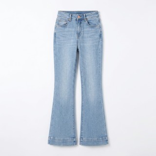 Jeans Flare Mujer Cintura Alta Azul Claro