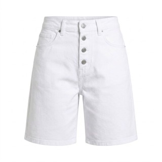Bermuda Vaquera Mujer Blanca Elástica