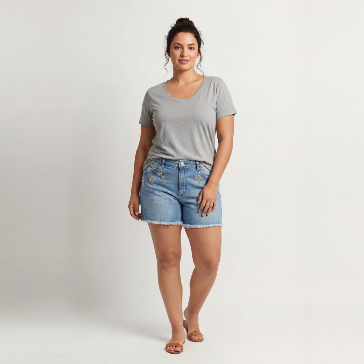 Shorts Vaqueros Mujer Estrellas Strass