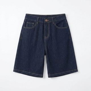 Bermuda Wide Leg Mujer Vaquero Oscuro Talla Grande