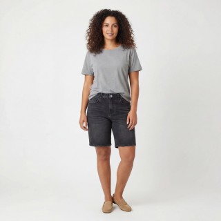 Shorts Vaqueros Mujer Gris Oscuro Elásticos