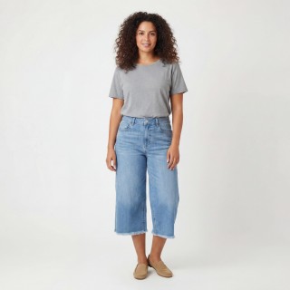 Bermuda Culotte Vaquera Mujer Talla Grande Azul Claro