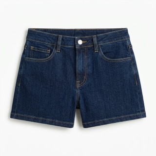 Shorts Vaqueros Mujer Azul Oscuro Cintura Alta
