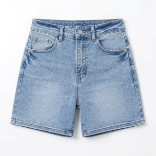 Shorts Vaqueros Mujer Azul Claro Cintura Alta