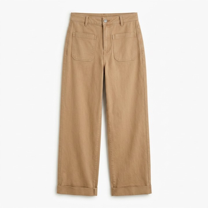 Pantalón Wide Leg Mujer Camel Tela Suave