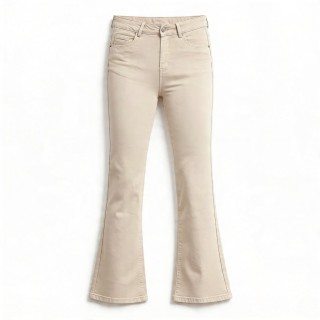 Jeans Rectos Bota Pequeña Mujer Beis Push Up
