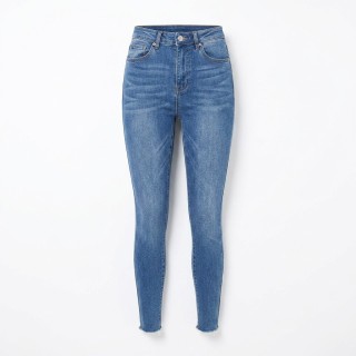 Jeans Skinny Mujer Azul Claro Cintura Alta