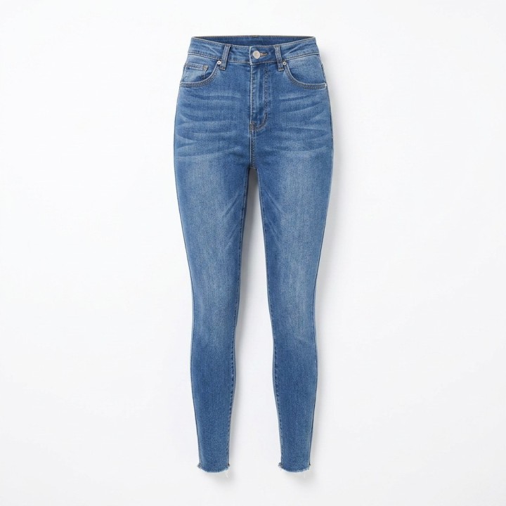 Jeans Skinny Mujer Azul Claro Cintura Alta