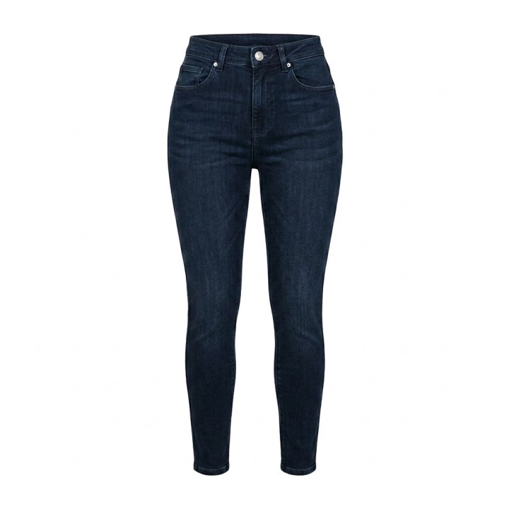 Jeans Skinny Mujer Azul Marino Oscuro Cintura Alta