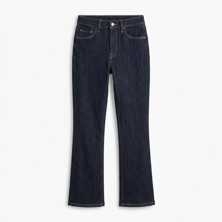 Jeans Rectos Bota Mujer Vaquero Oscuro Talla Grande