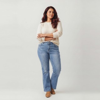 Jeans Flare Acampanados Mujer Azul Claro