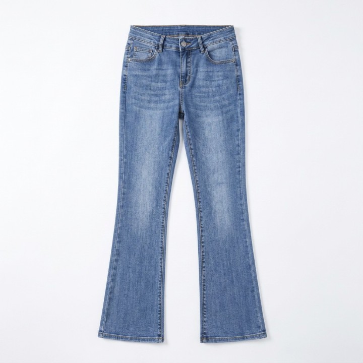 Jeans Flare Acampanados Mujer Azul Claro
